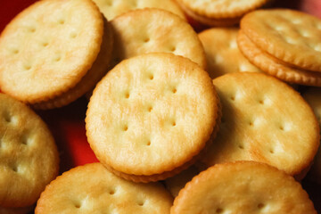 close up of biscuits - obrazy, fototapety, plakaty