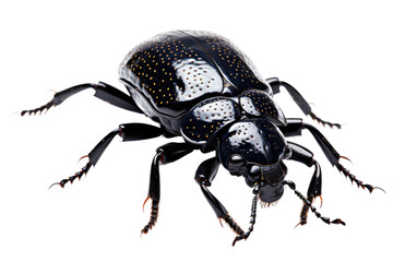 Invasive Black Japanese Beetle Species on Transparent Background