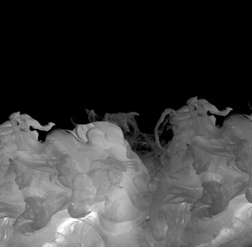 smoke white on black background