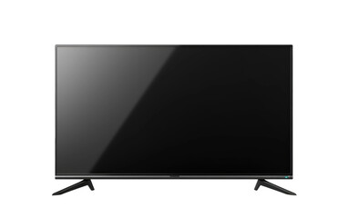 A Black Smart TV on Transparent Background