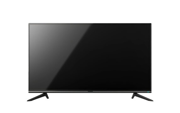 A Black Smart TV on Transparent Background