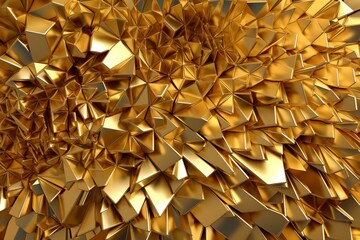 Shimmering 3D golden abstract backdrop. Generative AI