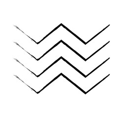 Zigzag Line Abstract Stroke Hand Drawn Linear Element