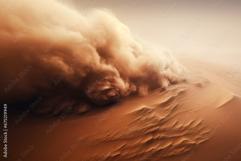 Poster a photograph of a swirling dust storm on mars, showcasing the planet's dynamic weather patterns and 