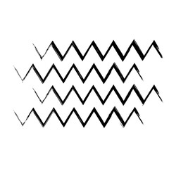 Zigzag Line Abstract Stroke Hand Drawn Linear Element
