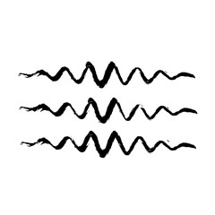 Zigzag Line Abstract Stroke Hand Drawn Linear Element
