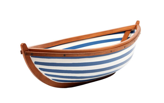 Handcrafted Wood Boat on isolated background