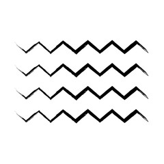 Zigzag Line Abstract Stroke Hand Drawn Linear Element