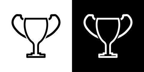 Cup winner icon. Champion trophy illustration. Goblet vector symbol. Winner award sign.
