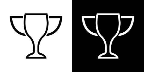 Cup winner icon. Champion trophy illustration. Goblet vector symbol. Winner award sign.