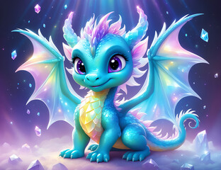 cute baby cartoon fantasy dragon © artmozai