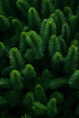Fototapeta na wymiar Fir branches green needle abstract background Christmas texture. Vertical composition.