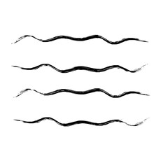 Zigzag Line Abstract Stroke Hand Drawn Linear Element