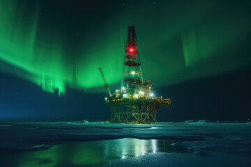 Oil and gas production platform in Norway,