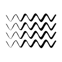 Zigzag Line Abstract Stroke Hand Drawn Linear Element