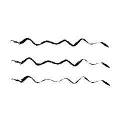 Naklejka premium Zigzag Line Abstract Stroke Hand Drawn Linear Element