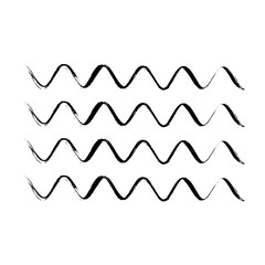 Zigzag Line Abstract Stroke Hand Drawn Linear Element