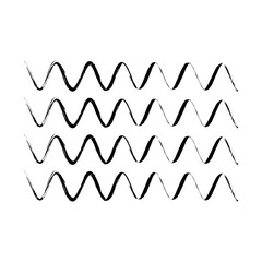Zigzag Line Abstract Stroke Hand Drawn Linear Element