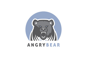 Bear mascot sticker design vector. Sport bear logo emblem. Bear character sticker vector logo design.