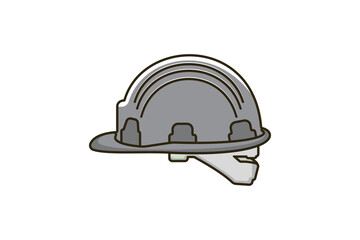 Builder Safety Helmet Sticker vector illustration. Head protective equipment object icon concept. Construction plastic helmet sticker design logo.