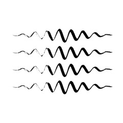 Zigzag Line Abstract Stroke Hand Drawn Linear Element