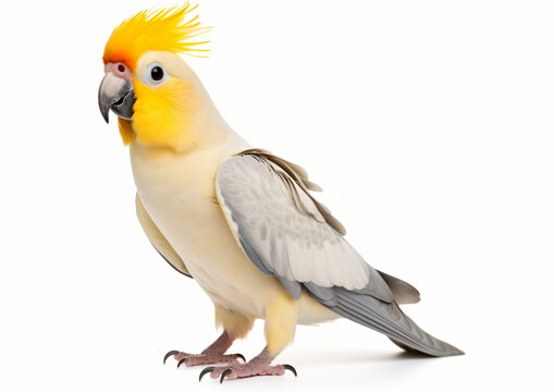 Cockatiel Parrot isolated on white background