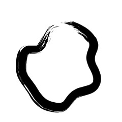 Grunge Abstract Hand Drawn Fluid Stroke Line Shape 