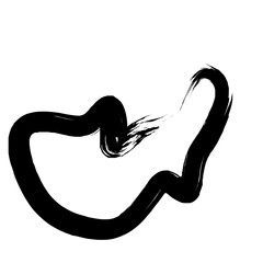 Grunge Abstract Hand Drawn Fluid Stroke Line Shape 