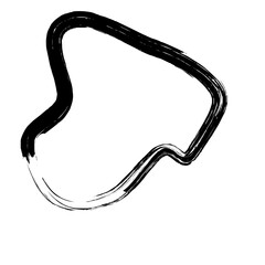 Grunge Abstract Hand Drawn Fluid Stroke Line Shape 