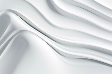 Abstract wallpaper: white undulating lines. Light render with copy-space. Generative AI