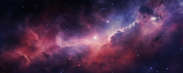 Fototapeta premium Galaxy with stars and nebula vibrant magic background Generative AI 