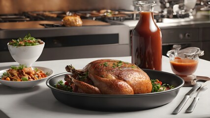 Roasted Meat Food Background Very Cool
