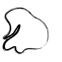 Abstract Hand Drawn Fluid Grunge Stroke Line Shape 