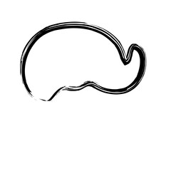 Abstract Hand Drawn Fluid Grunge Stroke Line Shape 