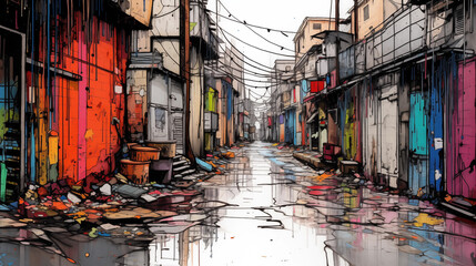 Além das Ruas Estreitas: A Resiliência Afro nas Favelas, IA Generativa