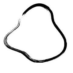 Grunge Abstract Hand Drawn Fluid Stroke Line Shape 