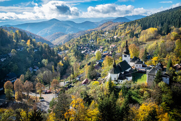 Spania Dolina village, Slovakia, autumn natural scenery