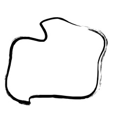 Grunge Abstract Hand Drawn Fluid Stroke Line Shape 