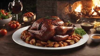 Roasted Meat Food Background Very Cool