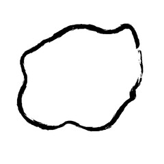 Grunge Abstract Hand Drawn Fluid Stroke Line Shape 