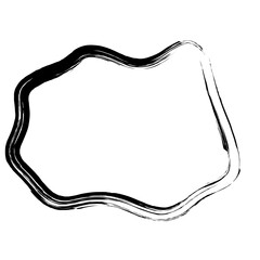 Grunge Abstract Hand Drawn Fluid Stroke Line Shape 