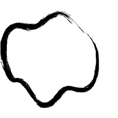 Grunge Abstract Hand Drawn Fluid Stroke Line Shape 