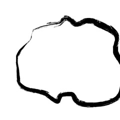 Grunge Abstract Hand Drawn Fluid Stroke Line Shape 