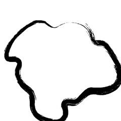 Grunge Abstract Hand Drawn Fluid Stroke Line Shape 