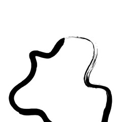 Grunge Abstract Hand Drawn Fluid Stroke Line Shape 