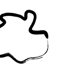 Grunge Abstract Hand Drawn Fluid Stroke Line Shape 