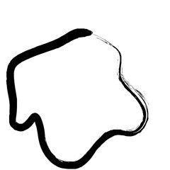 Grunge Abstract Hand Drawn Fluid Stroke Line Shape 