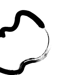 Grunge Abstract Hand Drawn Fluid Stroke Line Shape 