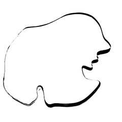 Grunge Abstract Hand Drawn Fluid Stroke Line Shape 