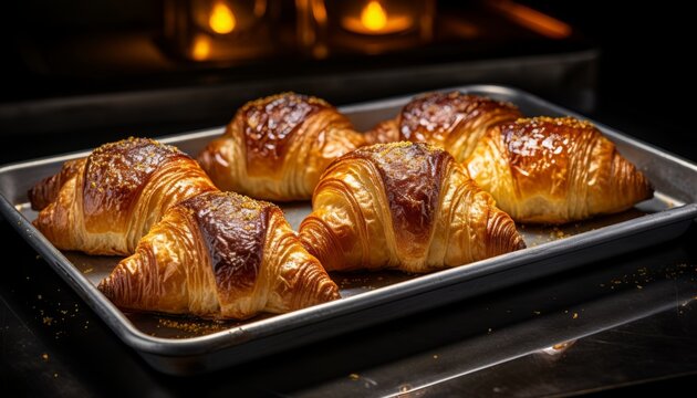 The art of transforming raw dough into golden, flaky croissants baked to perfection in the oven